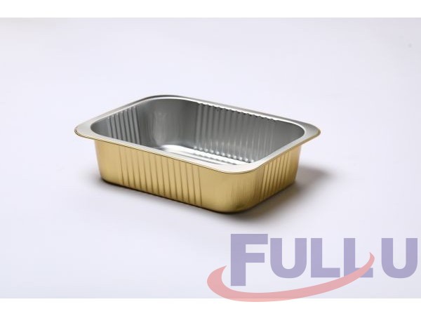 福乐佑FU221F-1400金色铝箔餐盒密封一次性1400ml铝箔盒